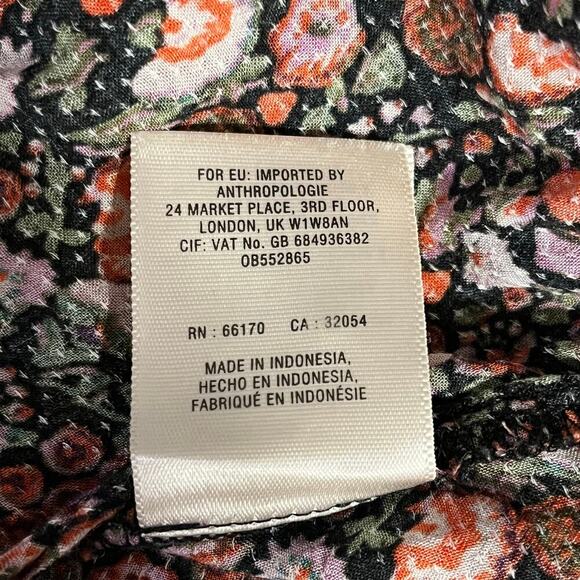Maeve Anthropologie Womens Ditsy Floral Long Sleeve Button Down Blouse Small - Picture 8 of 12